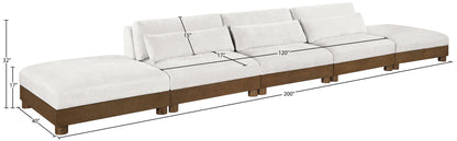 Turin - Chenille Fabric Upholstered Modular Sectional - Cream
