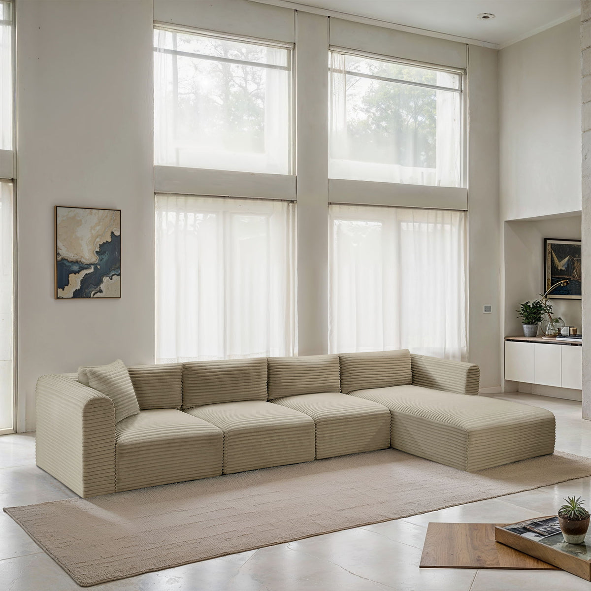 Shaggy - 4 Piece Modular Sectional