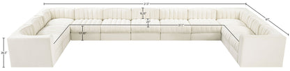 Rummi - Velvet Performance Fabric Upholstered 11 Piece Modular Sectional