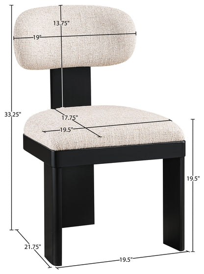 Timbra - Linen Textured Fabric Upholstered Dining Chair (Set of 2) - Black Base