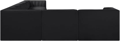 Rummi - Velvet Performance Fabric Upholstered 8 Piece Modular Sectional (With 3 Corner Chairs)