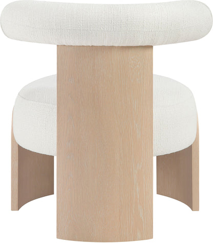 Calder - Linen Textured Fabric Upholstered Accent Chair - Painted Natural Base