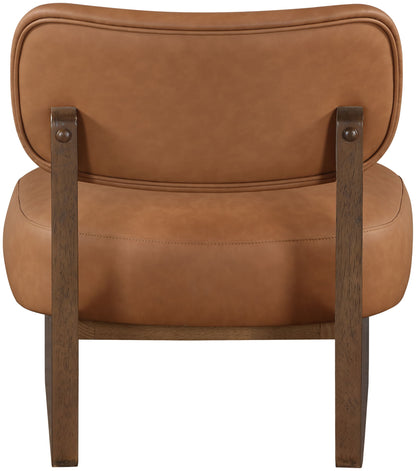 Vetra - Vegan Leather Upholstered Accent Chair With Brown Base