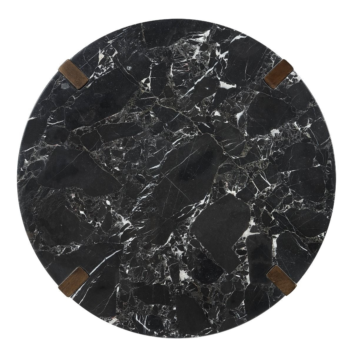 Estella - Coffee Table With Natural Marble Top - Black Top & Walnut