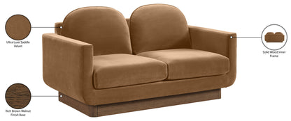 Diviento - Velvet Performance Fabric Upholstered Loveseat