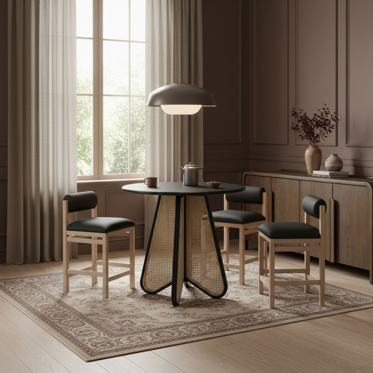 Butterfly - Solid Wood And Natural Cane Table