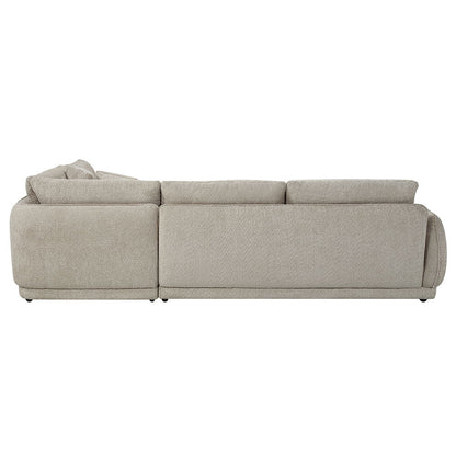 Jonina - Sectional Sofa With 4 Pillows - Beige Chenille