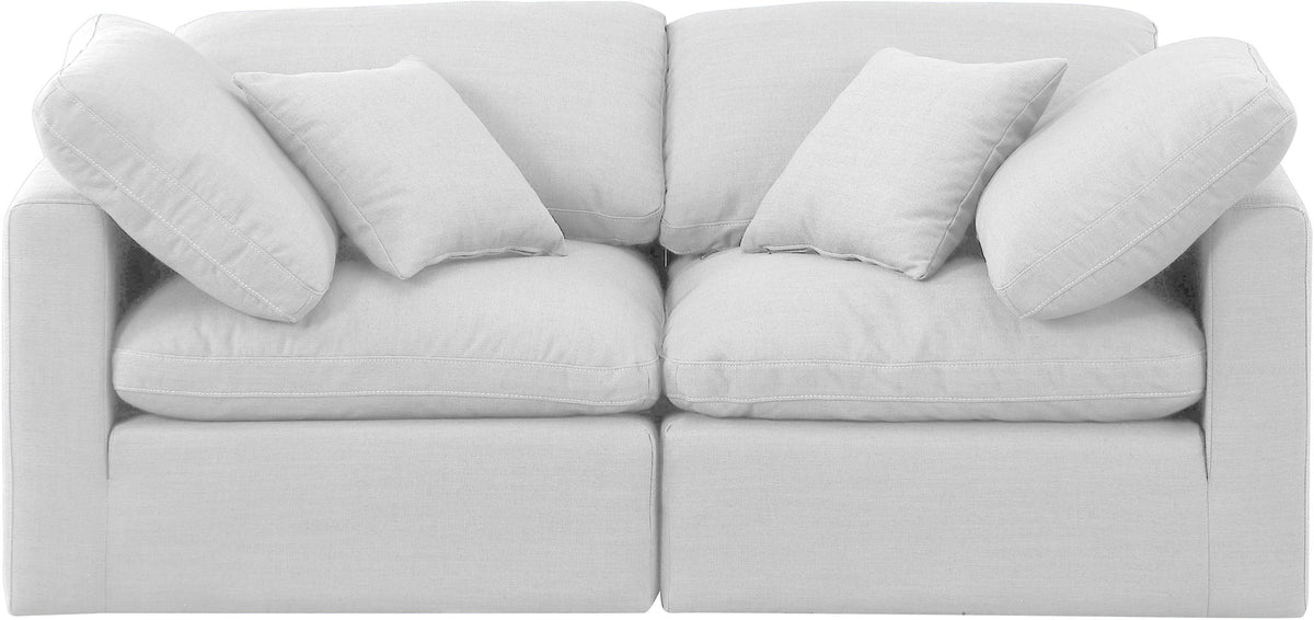 Indulge - Linen 2 Piece Modular Sofa - White