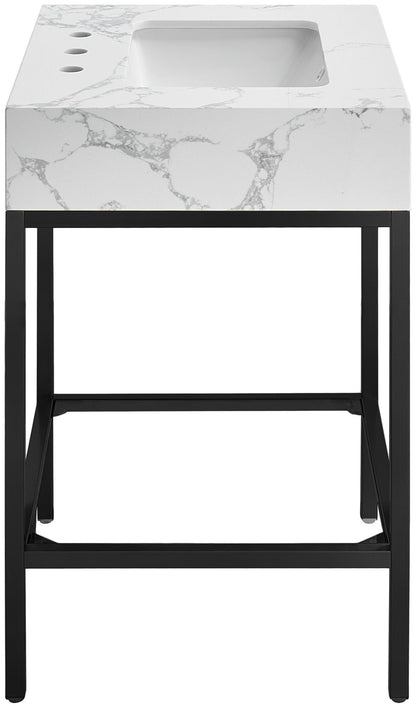Marmo - Engineered Marble Bathroom Vanity With Black Base