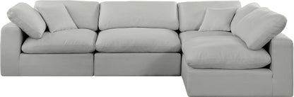 Comfy - 4 Piece Linen Fabric Modular Armless Sectional