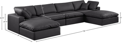 Comfy - 6 Piece Faux Leather Modular Double Chaise Sectional