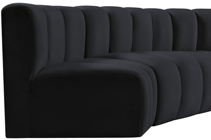 Arc - Velvet 4 Piece U-Shaped Modular Sofa