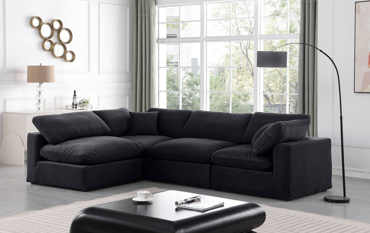 Comfy - 4 Piece Velvet Modular Armless Sectional