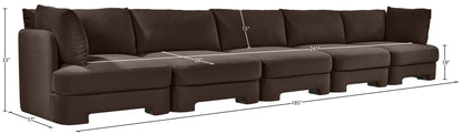 Hammond - Velvet Performance Fabric Upholstered 5 Piece Sofa
