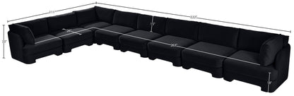 Hammond - Velvet Performance Fabric Upholstered 8 Piece L-Shaped Sectional