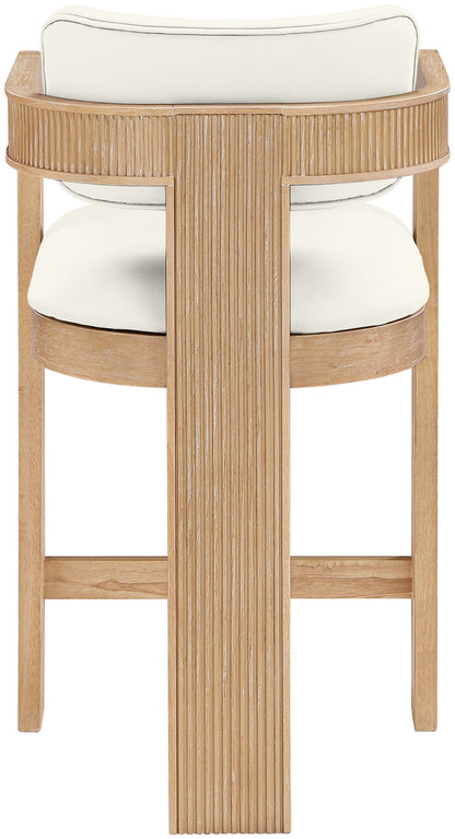 Sacha - Vegan Leather Upholstered Counter Stool With Natural Base