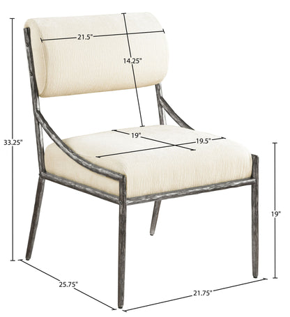 Bastille - Upholstered Dining Side Chair (Set of 2) - Silver Frame