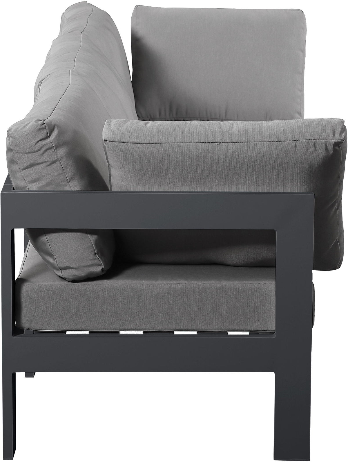 Nizuc - Outdoor Patio 3 Seat Modular Sofa With Gray Frame