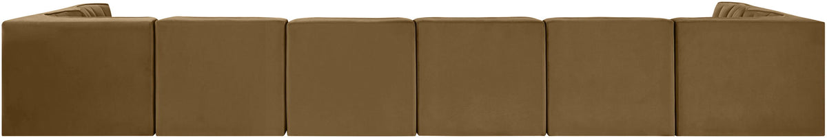 Rummi - Velvet Performance Fabric Upholstered 8 Piece Modular Sectional (With 2 Corner Chairs)