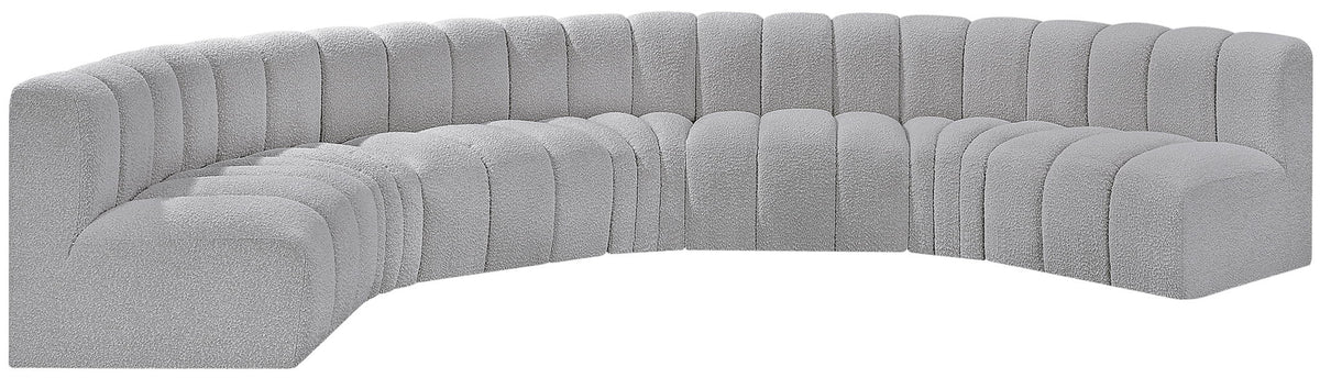 Arc - Boucle Fabric 7 Piece U-Shaped Modular Sofa