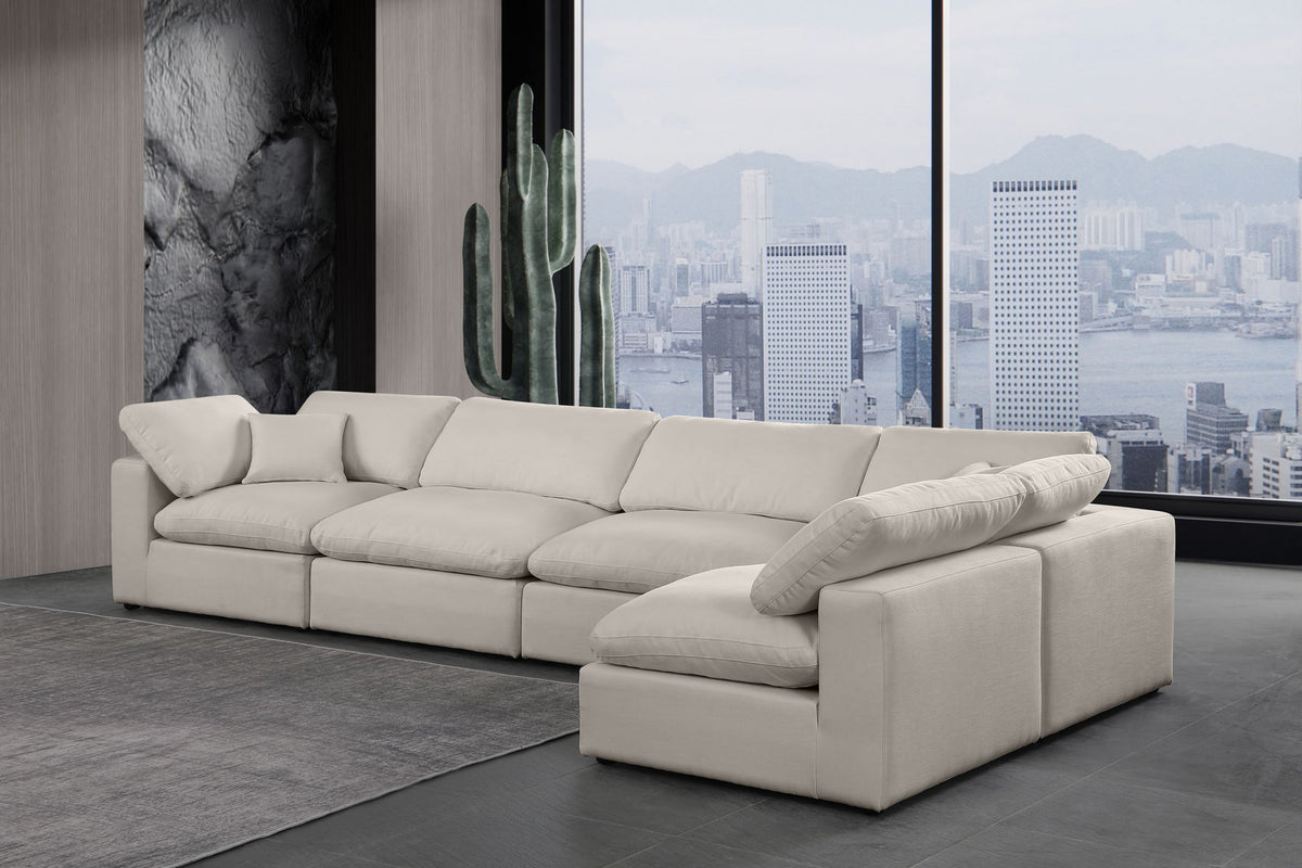 Comfy - 5 Piece Linen Modular Sectional