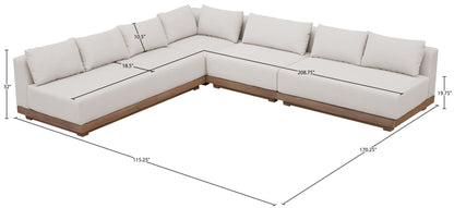 Solace - Olefin Performance Fabric 4 Piece Outdoor Patio Modular Sectional