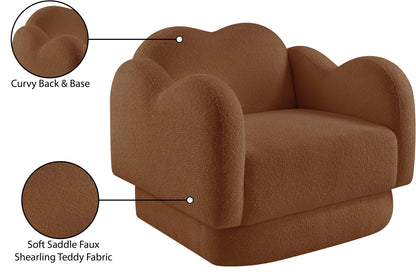Bloom - Teddy Fabric Chair - Saddle