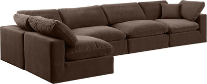 Comfy - 5 Piece Velvet Modular Sectional