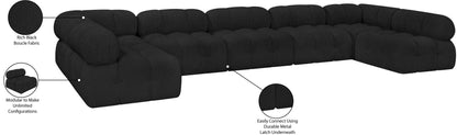 Ames - 7 Piece Boucle Fabric Modular Sectional