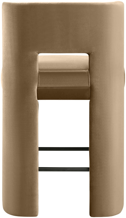 Zuno - Velvet Performance Fabric Upholstered Counter Stool (Set of 2)