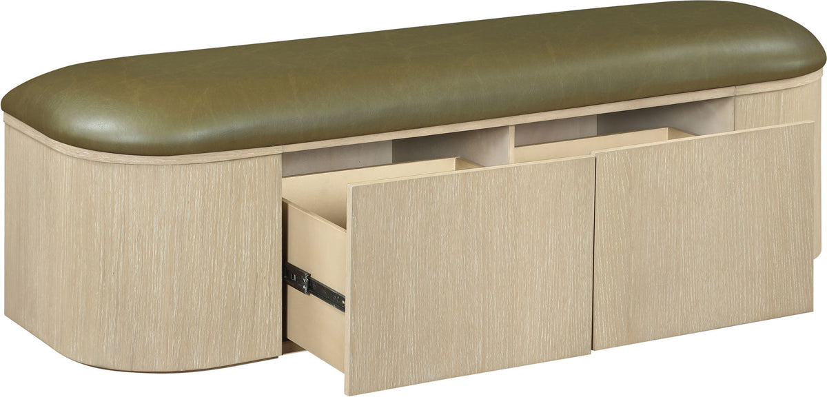 Velden - Upholstered Storage Bench With Stained Natural Base