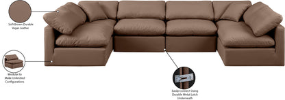 Indulge - Faux Leather 6 Piece Modular U-Shaped Sectional
