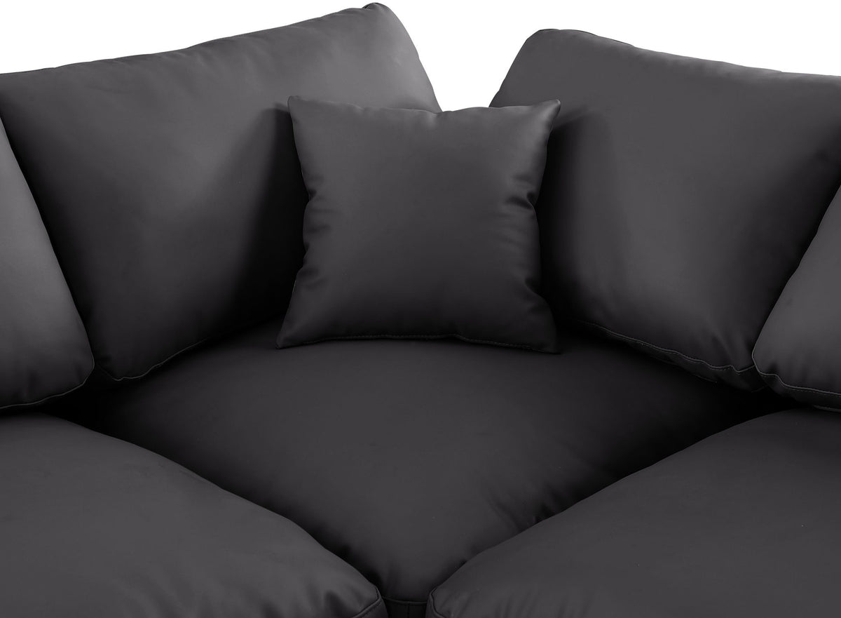 Comfy - 4 Piece Faux Leather Modular Armless Sectional