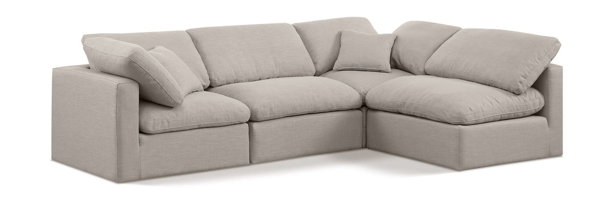Indulge - Linen 4 Piece Modular Sectional