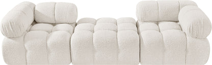 Ames - 3 Piece Boucle Modular Sofa With 1 Backless Seat