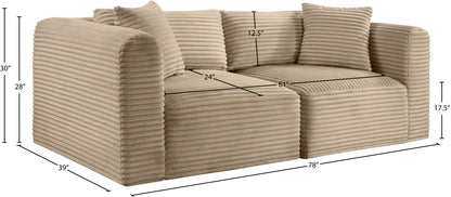 Shaggy - Fabric 2 Seat Modular Sofa