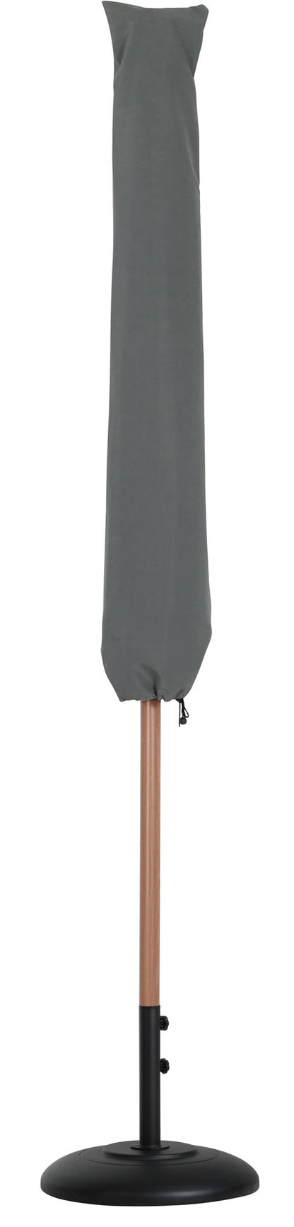 Fiji - Aluminum Patio Umbrella With Round Black And Teak Base