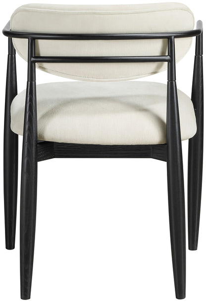 Riccio - Fabric Dining Arm Chair (Set of 2) - Black Frame