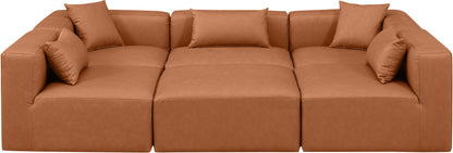 Cube - 6 Piece Modular Sectional - Cognac