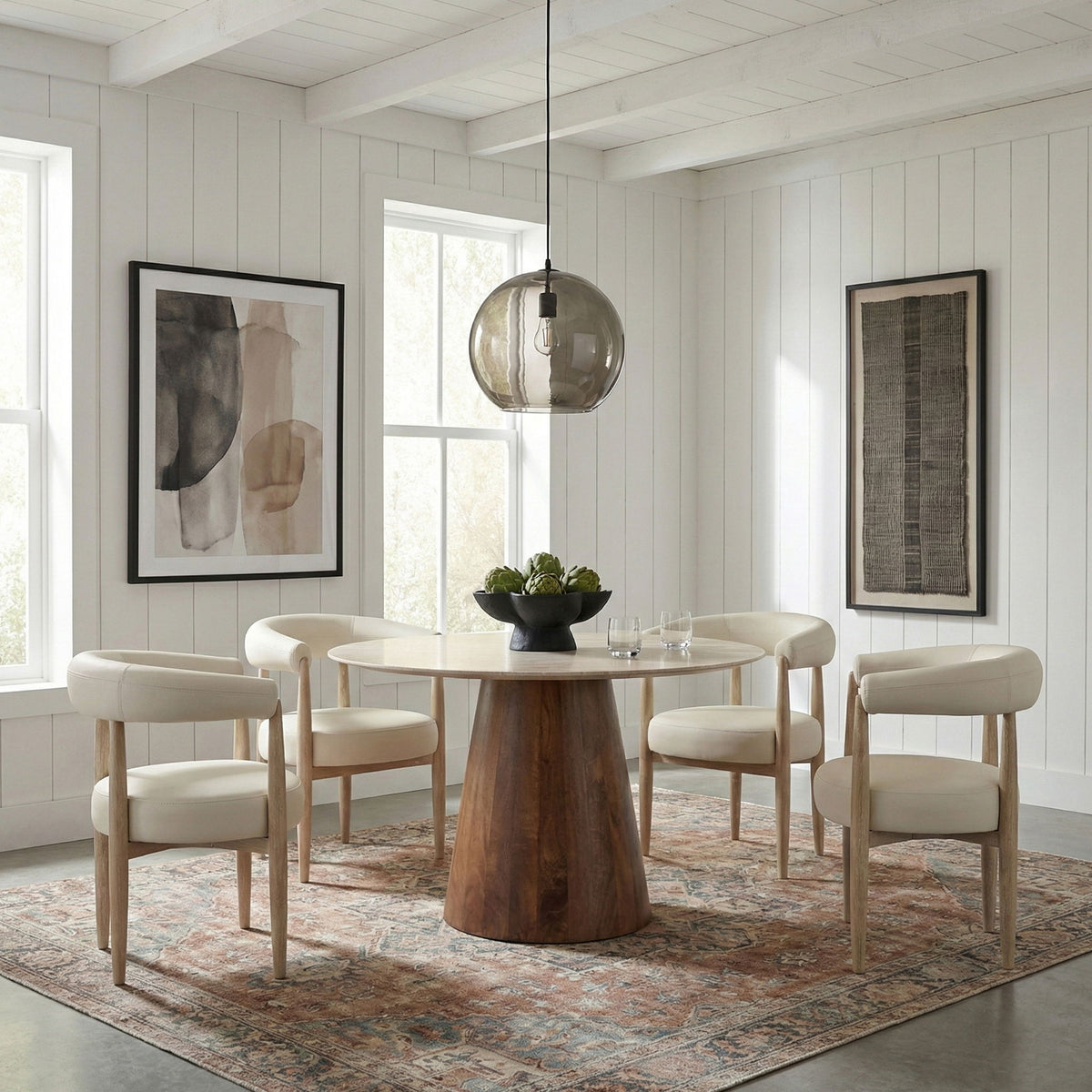 Sable - Vegan Leather Upholstered Dining Chair (Set of 2) - Painted Natural Base