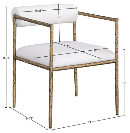 Axis - Linen Textured Cream Fabric Upholstered Dining Chair (Set of 2)