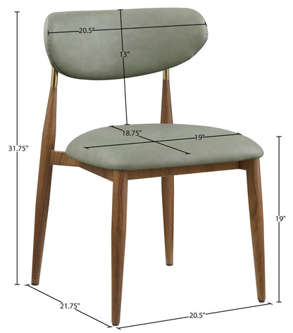Ronda - Vegan Leather Upholstered Dining Side Chair - Walnut Legs