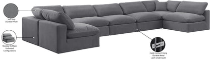 Comfy - 7 Piece Velvet Modular Armless Sectional
