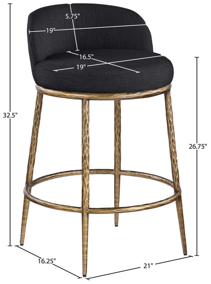 Ferro - Upholstered Counter Stool With Brushed Gold Base