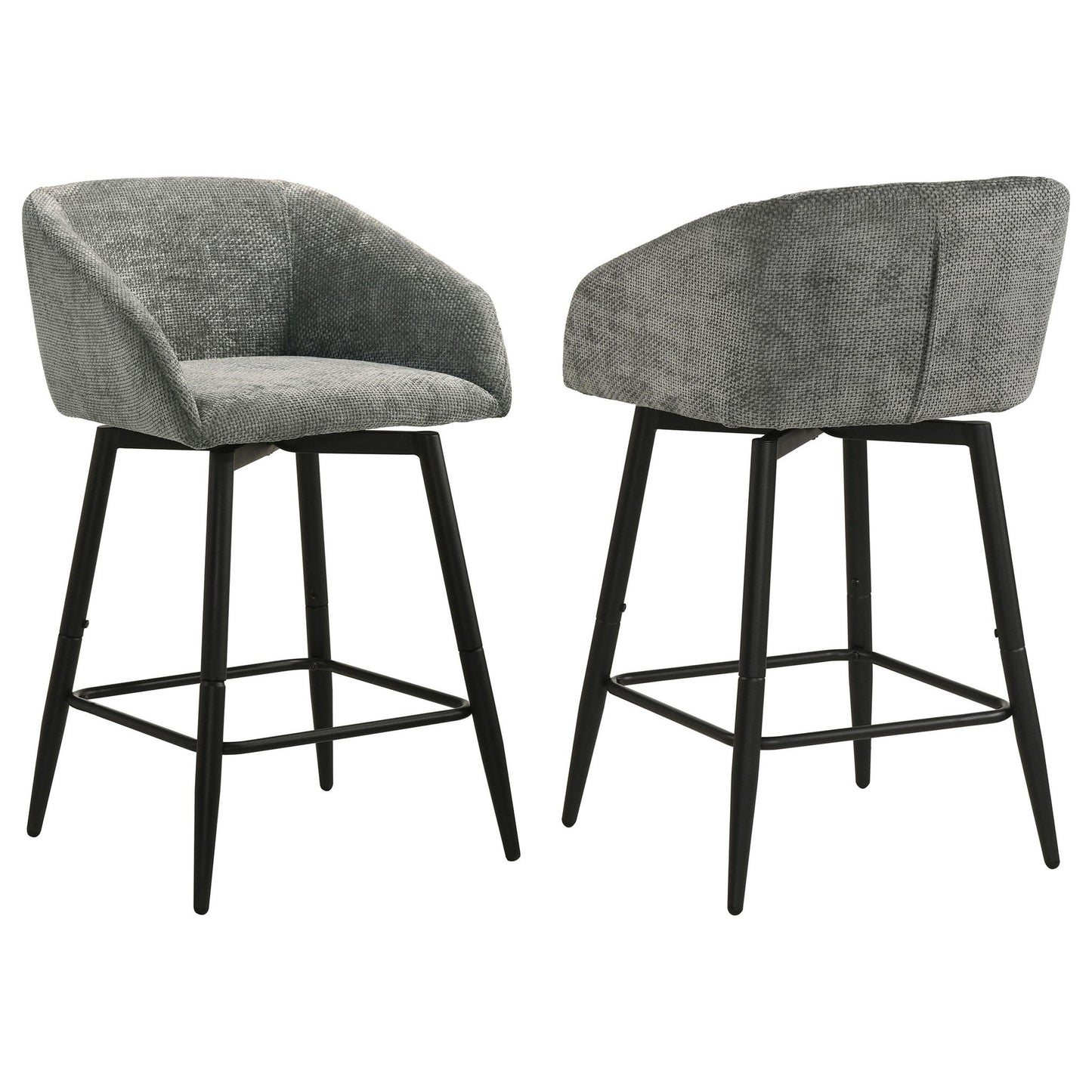Rainer Fabric Upholstered Swivel Counter Height Chair Charcoal (Set of 2)