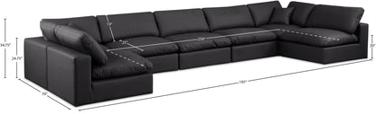 Comfy - 7 Piece Faux Leather Modular Armless Sectional