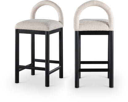 Conrad - Linen Counter Stool With Black Legs