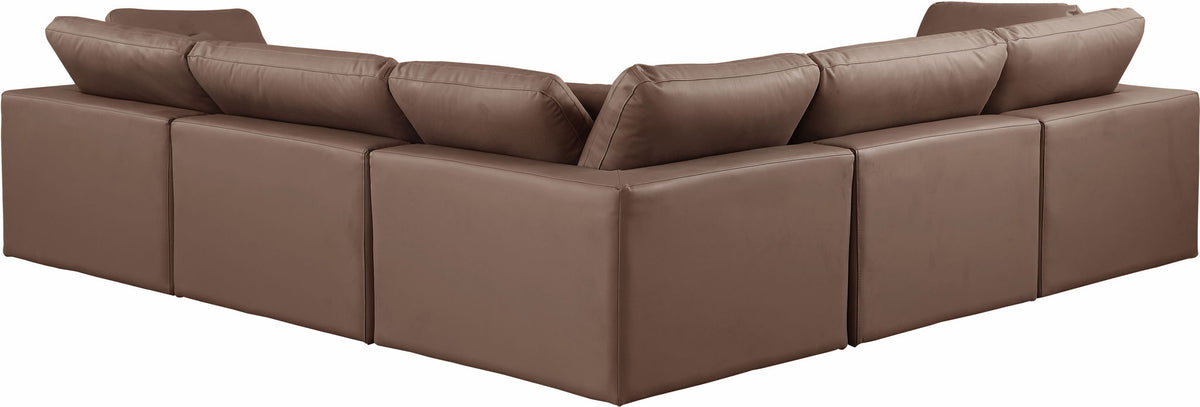 Comfy - 5 Piece Faux Leather Modular Corner Sectional