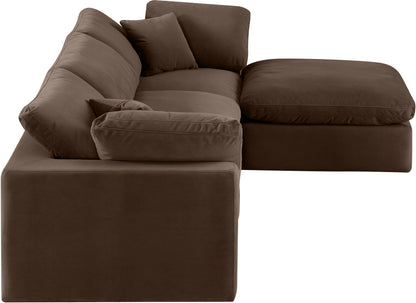 Comfy - 4 Piece Velvet Modular Sectional With Chaise