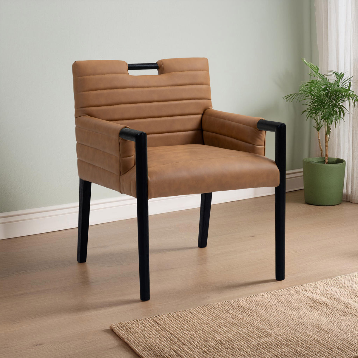 Aimee - Dining Arm Chair - Black Legs